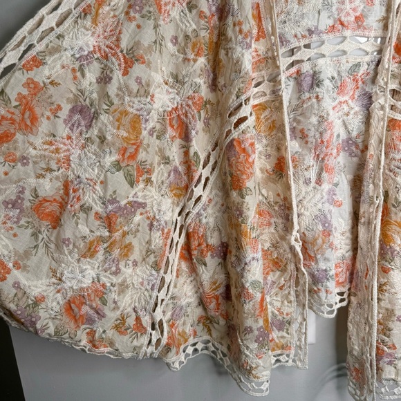 Torrid Crochet Lace Inset Kimono 100% Cotton Size 1X/2X NWT - Picture 7 of 12